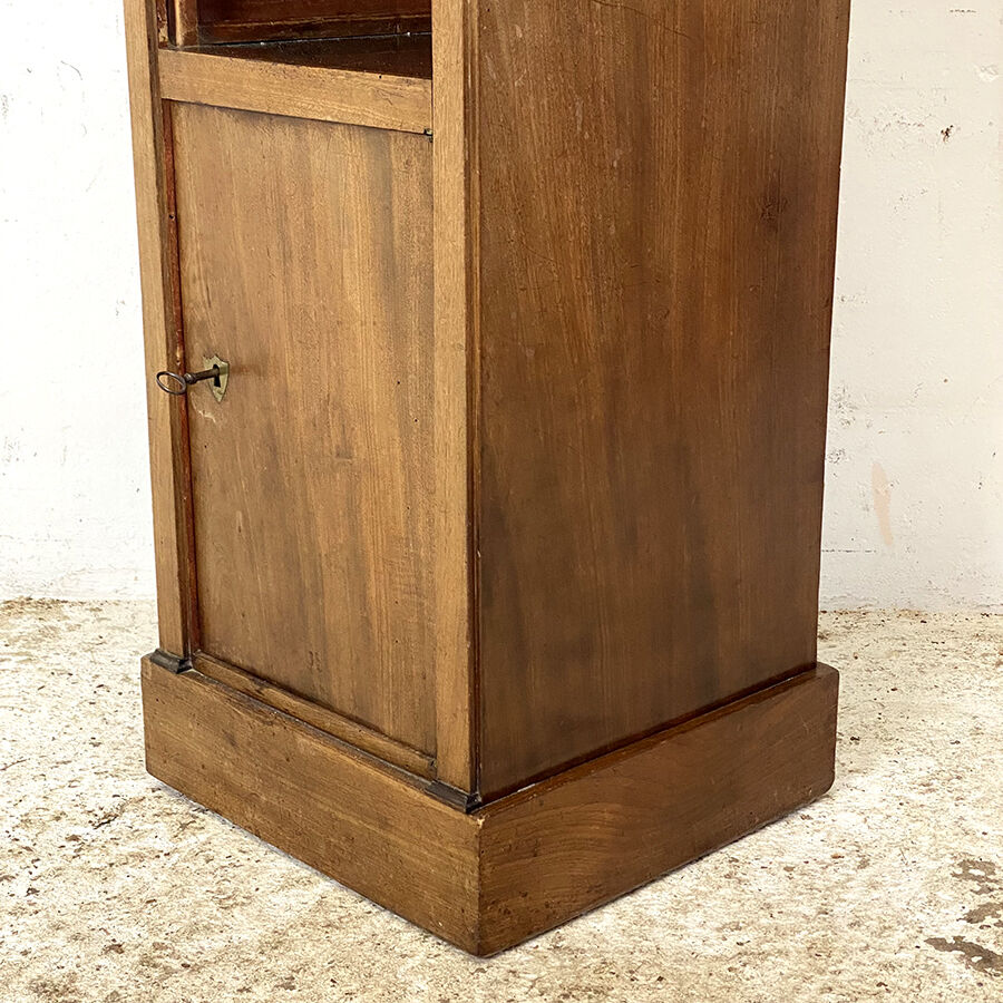 Bedside table 1940 sliding shutter and white marble