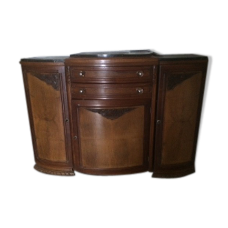 Buffet art deco porte bombé dessu marbre noir