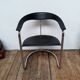 Fauteuil vintage métal chromé et cuir design italien