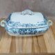 Légumier ancien KG Lunéville modèle Marceau décor bleu