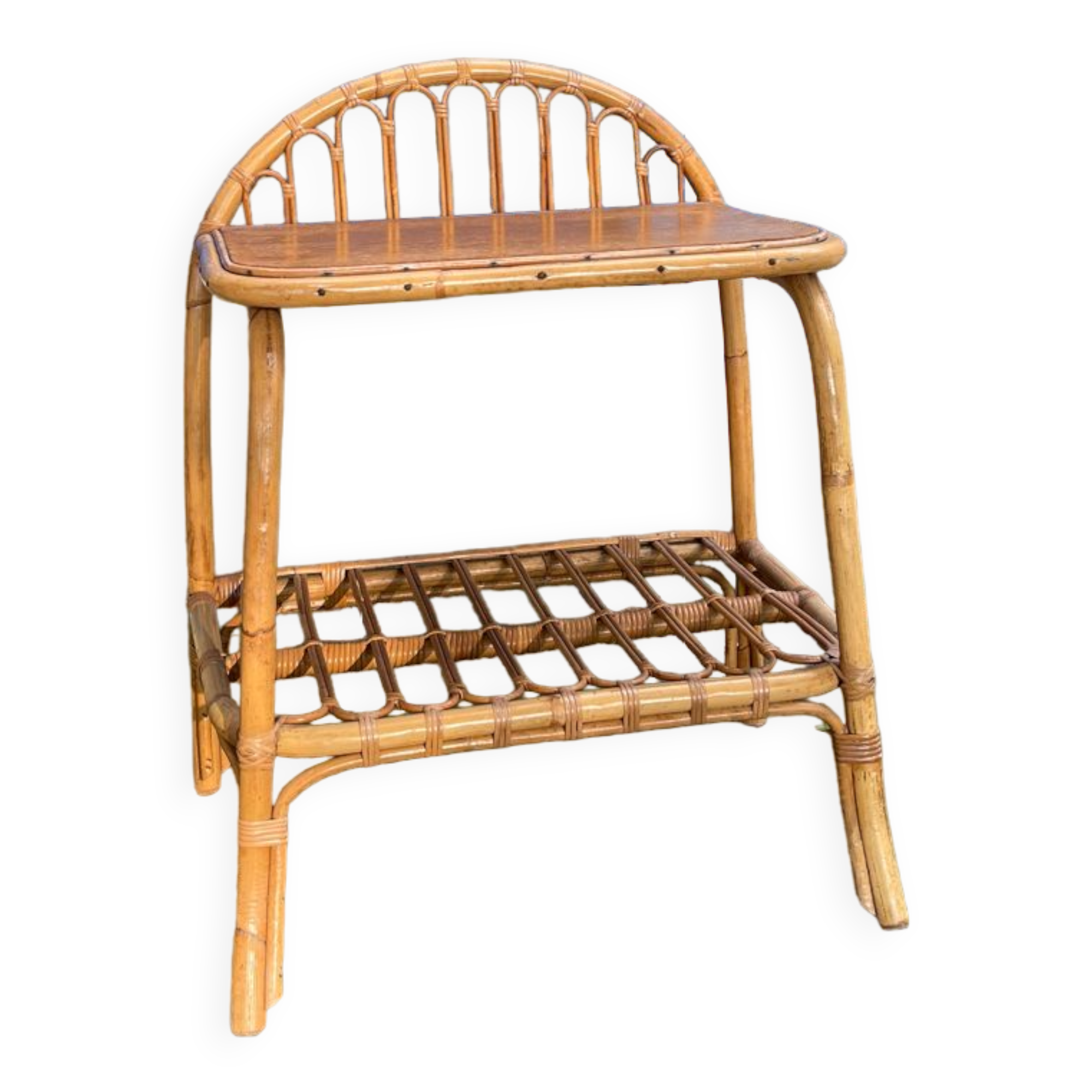 Rattan bedside table