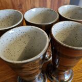 Set of 5 glazed stoneware mazagrans