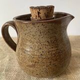Stoneware cooler pitcher with original label “Grès Le Refuge”