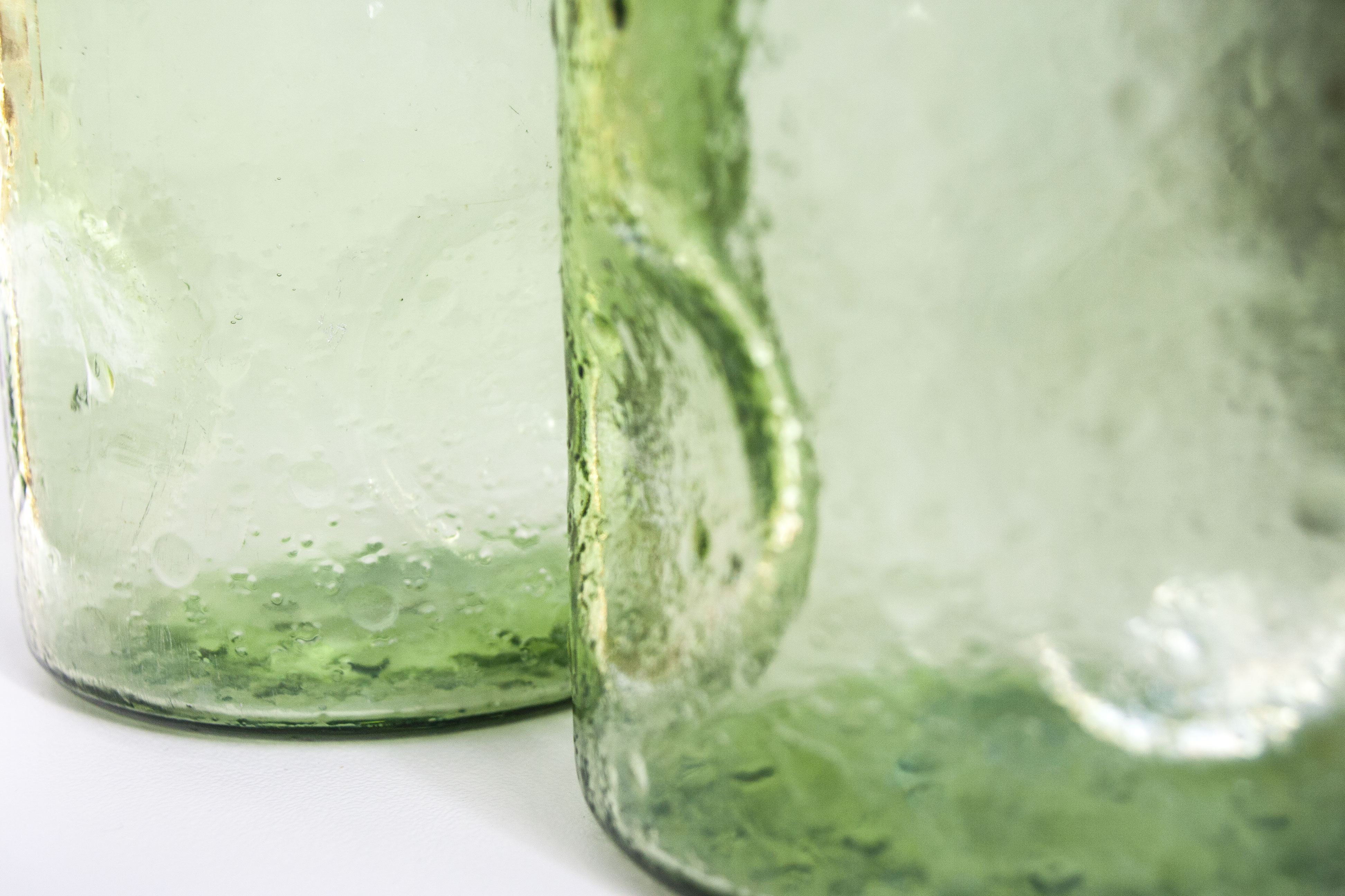 Two icy green glasses