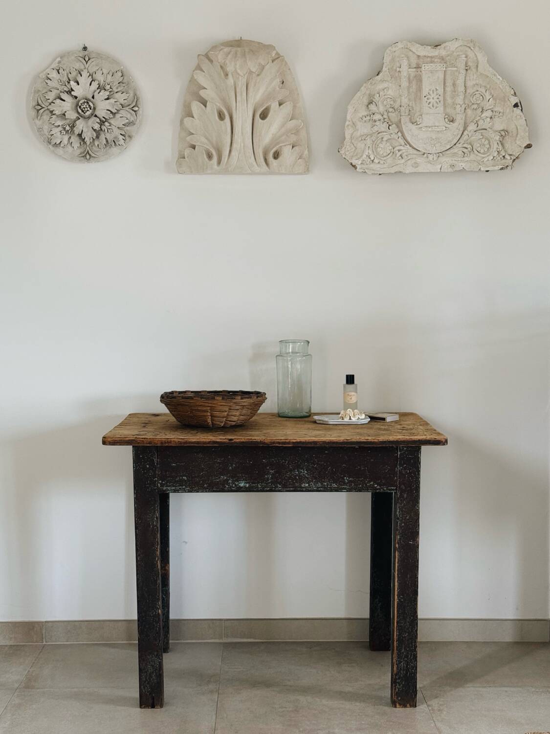 Wabi sabi patinated table
