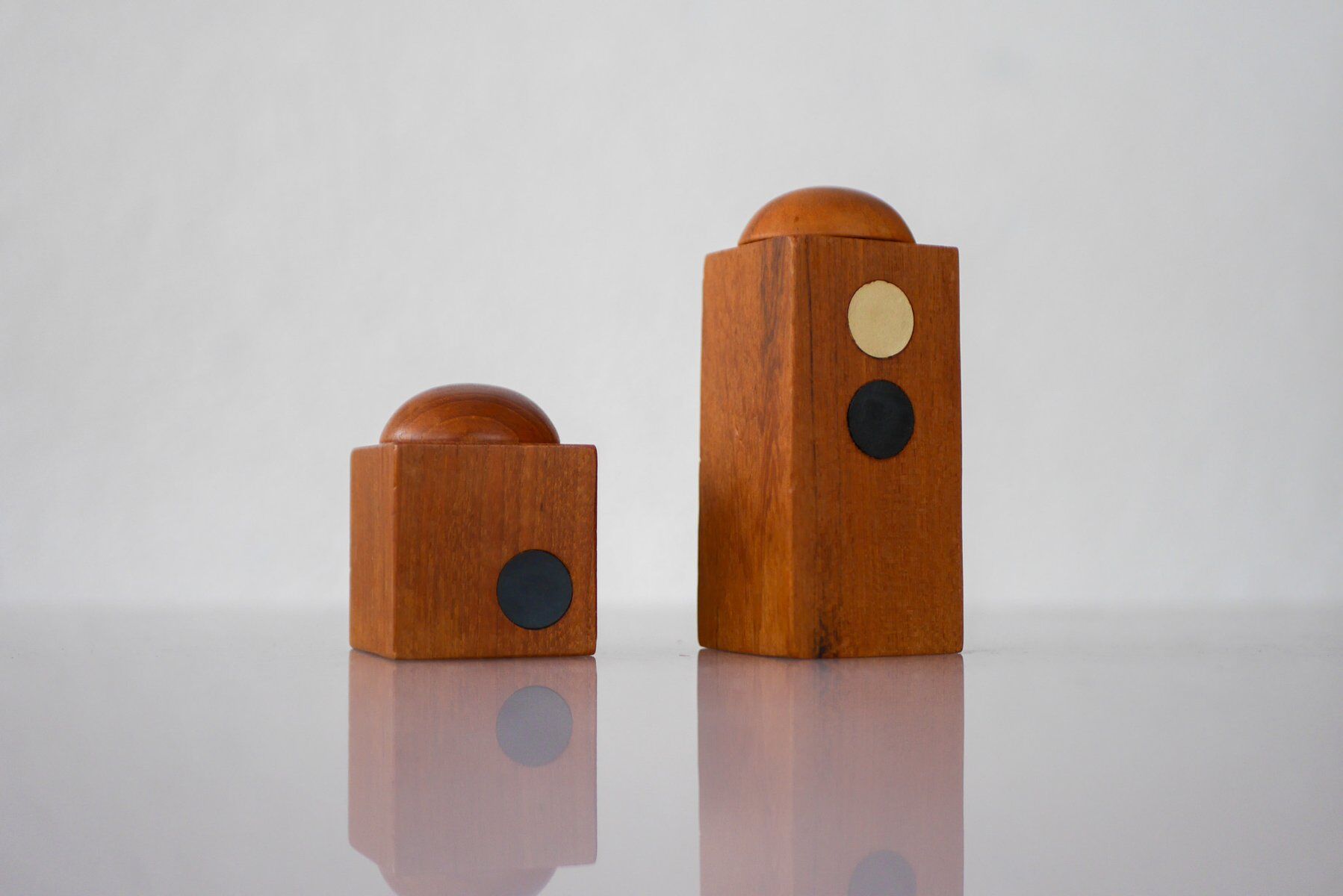 Set of Danish modernist teak salt and pepper shakers, set of 2.