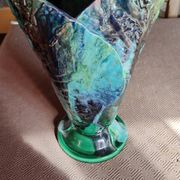 Vase corolle vintage en céramique flammée — Balma, Le Brusc (Années 50-60)