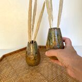 Enamelled stoneware vases