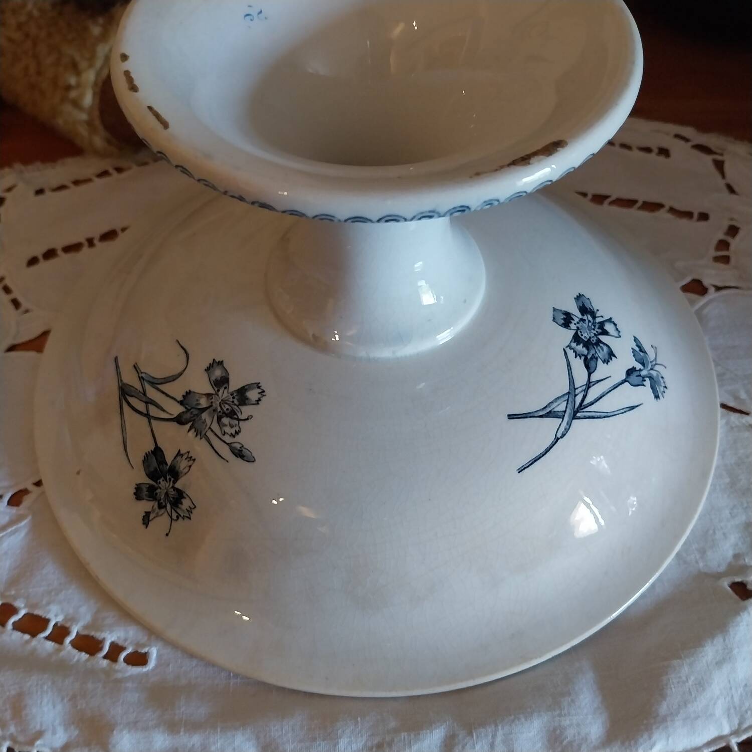 Old iron earth fruit bowl Sarreguemines