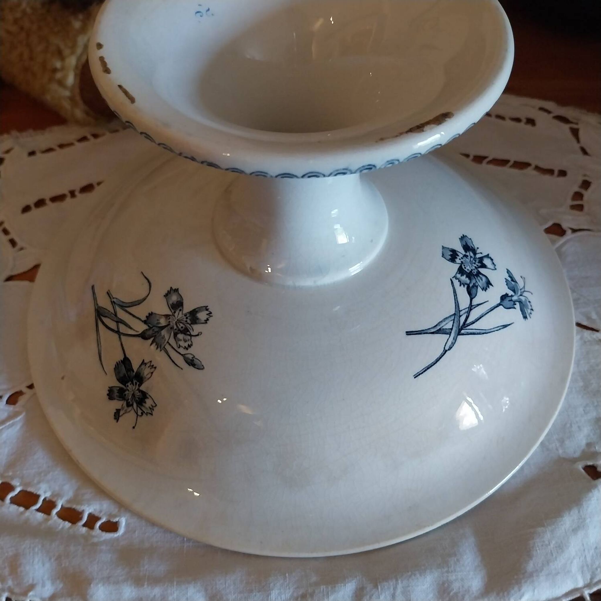 Old iron earth fruit bowl Sarreguemines