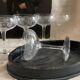 5 coupes à champagne en cristal gravé