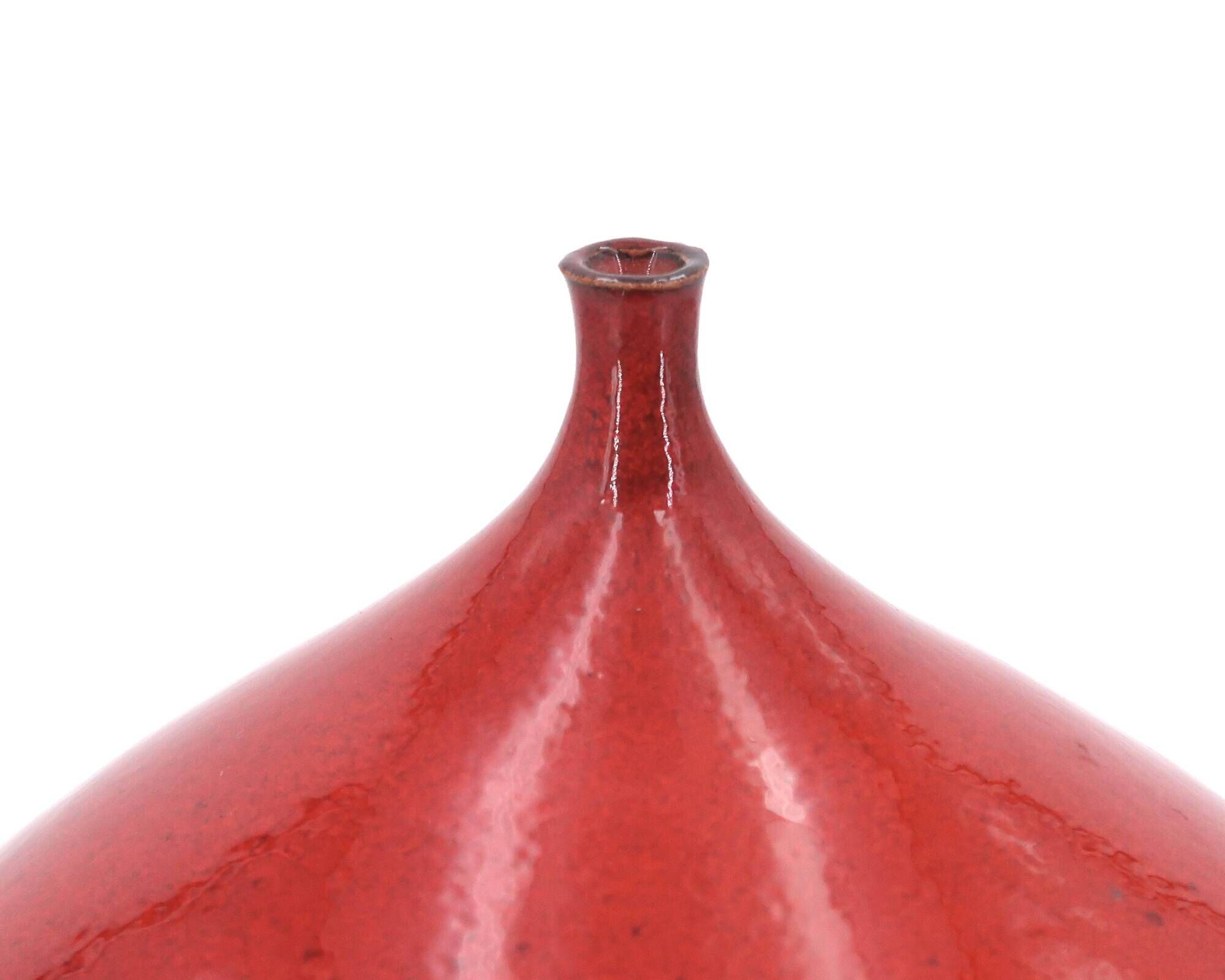 Belgian red ceramic vase, 1960s