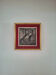 Jean-Claude Taburet antique ceramic tile two rearing horses, œ