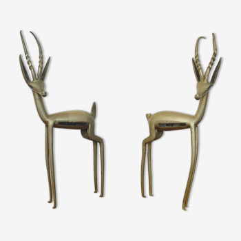 Duo antilope en laiton