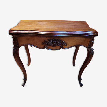 Louis XV style game table in walnut