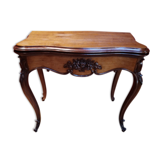 Louis XV style game table in walnut