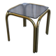 Table basse vintage en laiton et verre fumé / Moderne italien du milieu du siècle