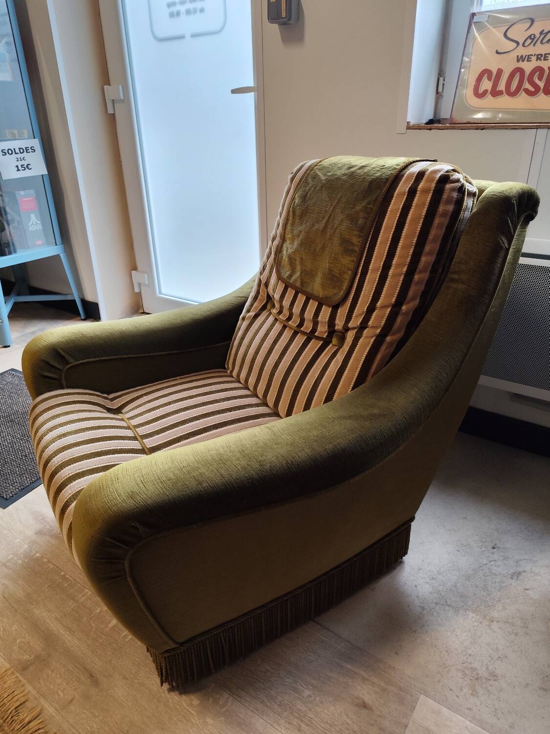 Vintage 70s fabric armchair