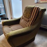 Vintage 70s fabric armchair