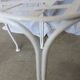 Pair of antique garden chairs, wrought iron, white paint.