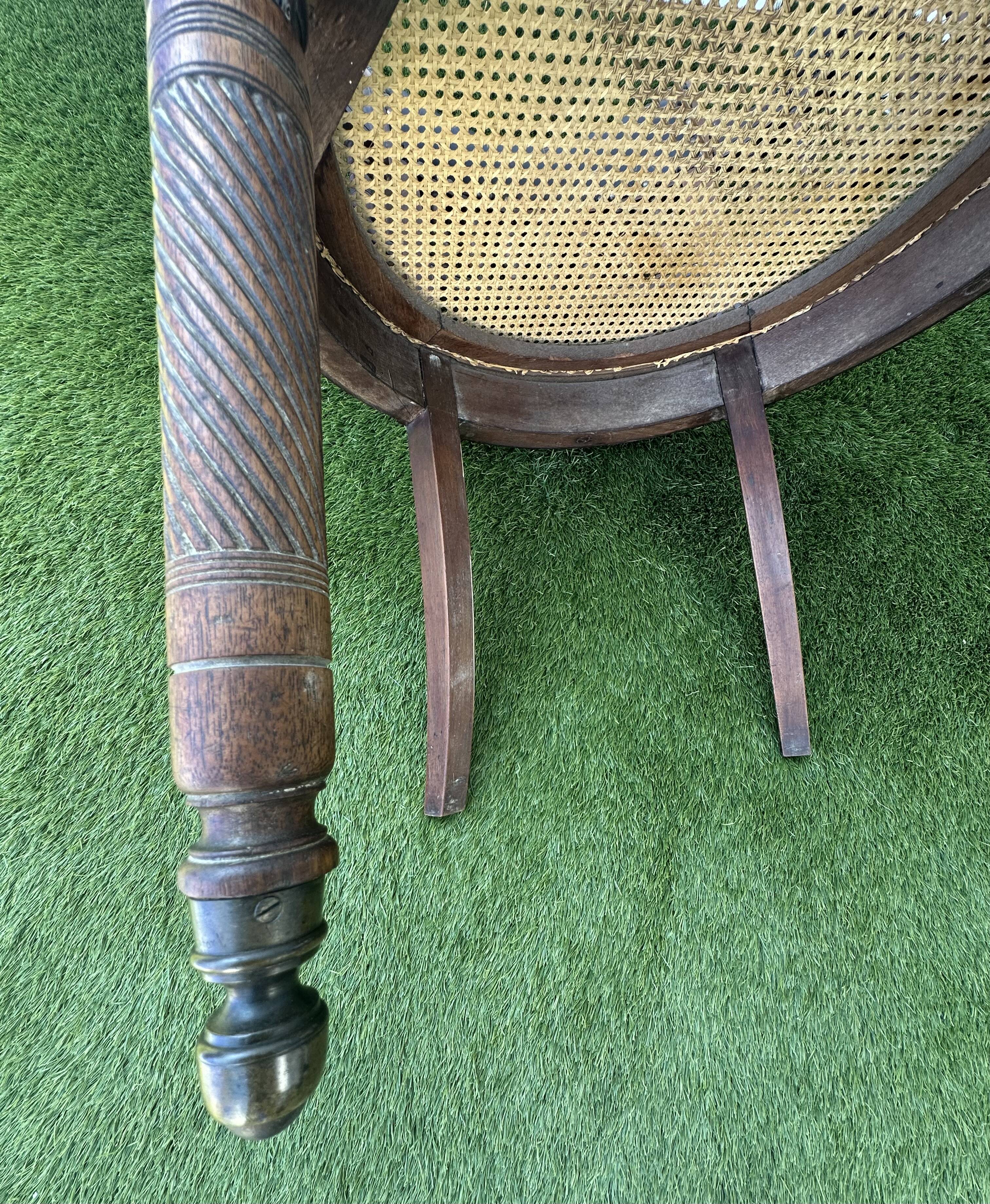 Napoleon III office chair in solid wood