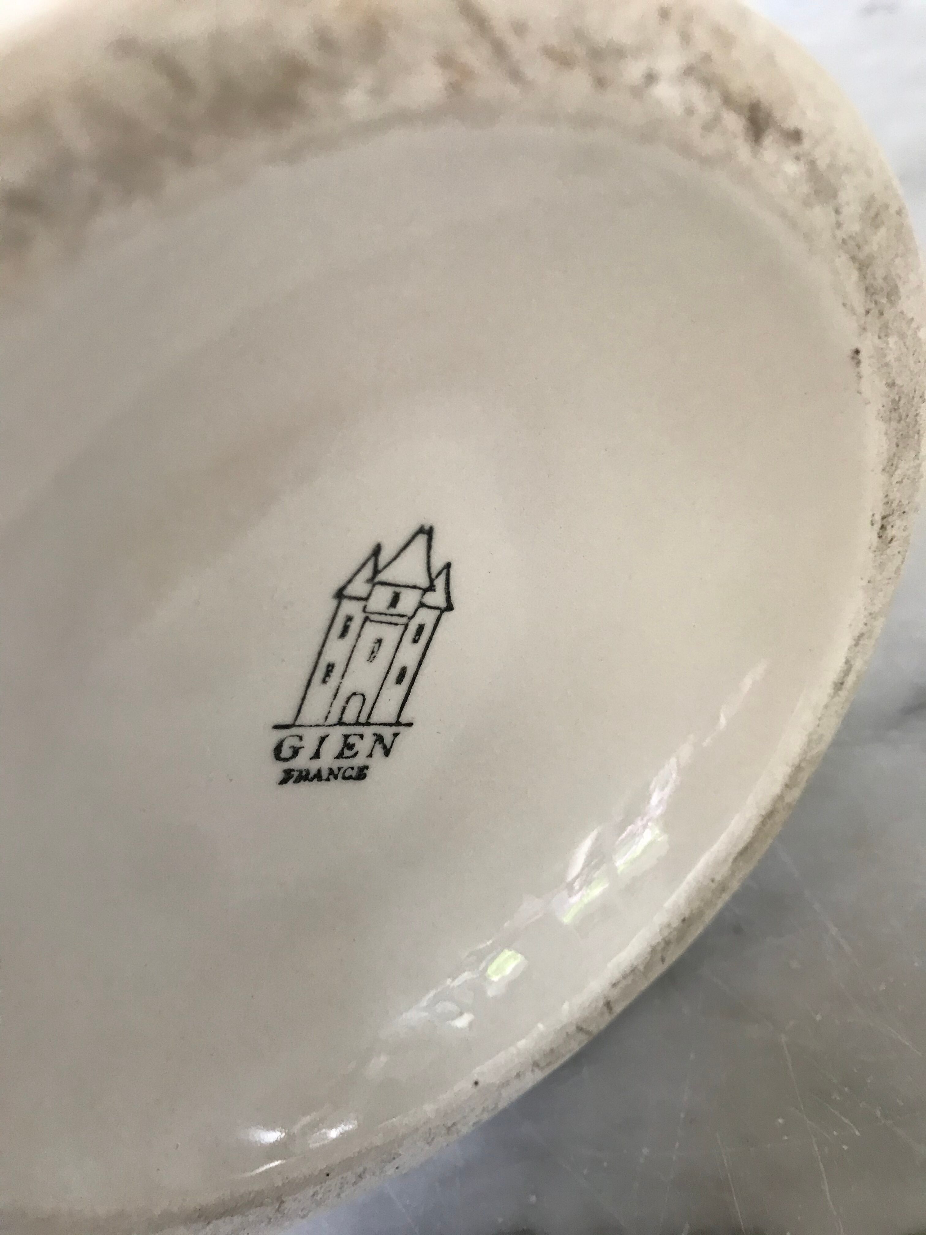 Gien enamel ceramic pitcher