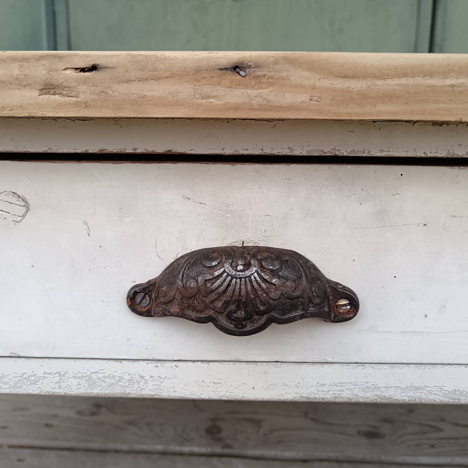 Wooden coffee table / patinated