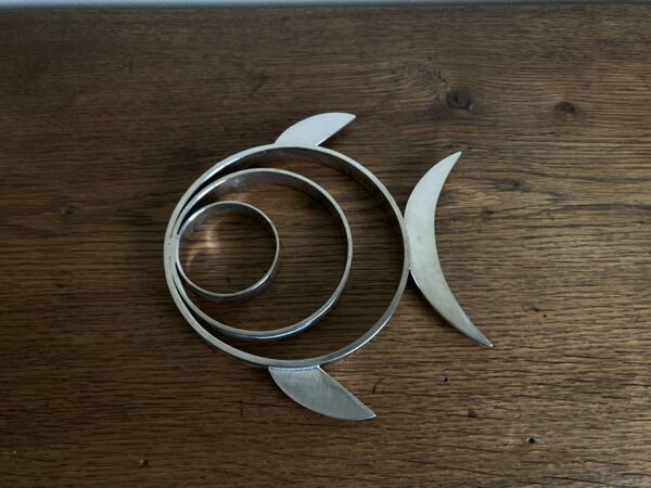 Dessous de plat poisson chromé 1970 space age