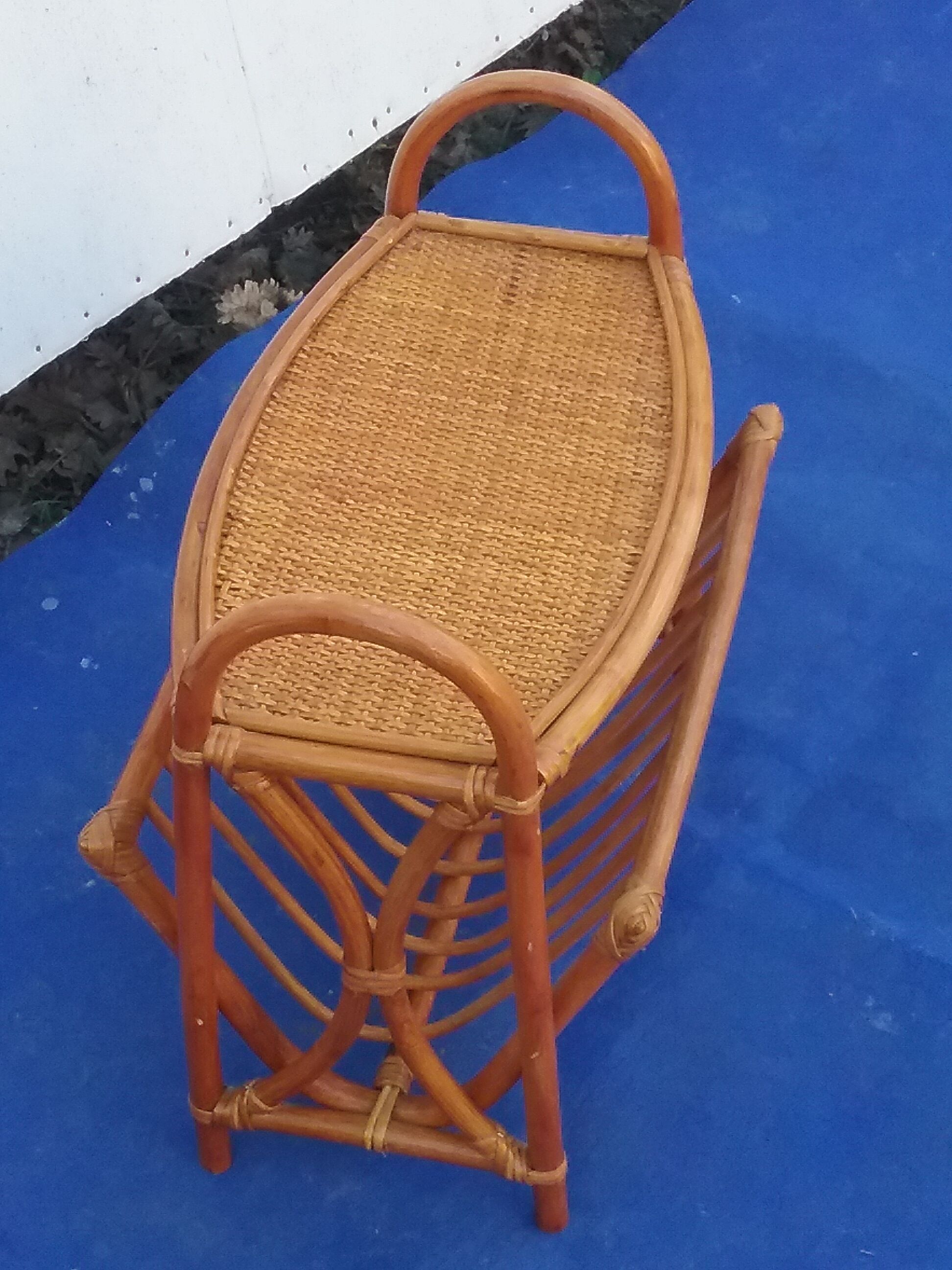 Bamboo and rattan magazine holder