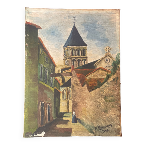 Huile sur toile saint-hilaire-des-loges - robert