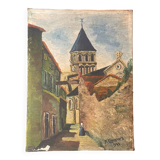 Oil on canvas saint-hilaire-des-loges robert gougnard 20th century