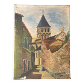 Oil on canvas saint-hilaire-des-loges robert gougnard 20th century