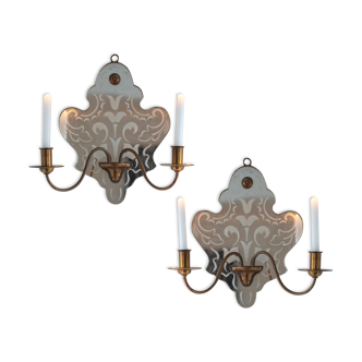 Pair of mirror sconces