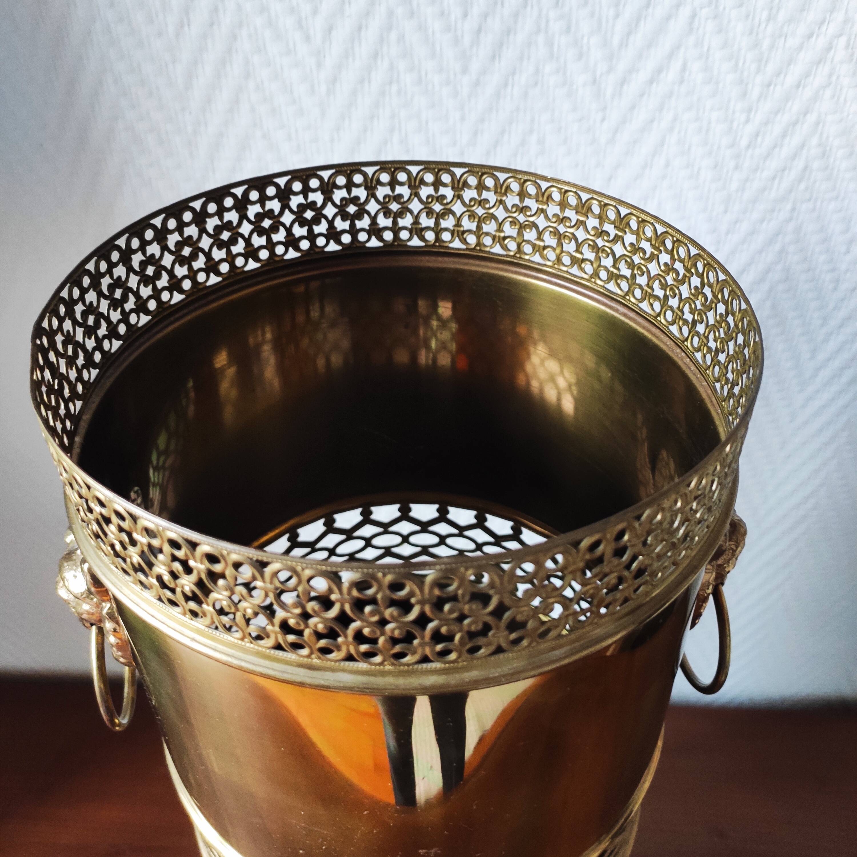 Vintage brass umbrella stand