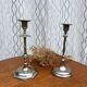 Set of 2 vintage silver candle holders