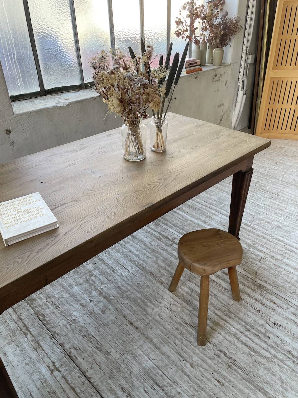 Solid oak farmhouse table 185cm