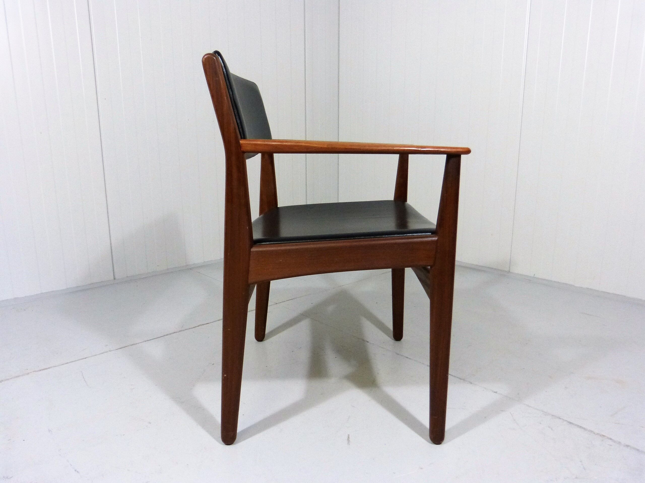 Armchair in teak & leather by Frem Røjle, Denmark
