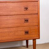 Danish teak chest of drawers or small sideboard, 3 large drawers, 1960.
