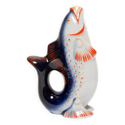 Set of 7 blue glass fish, mid-20th century.