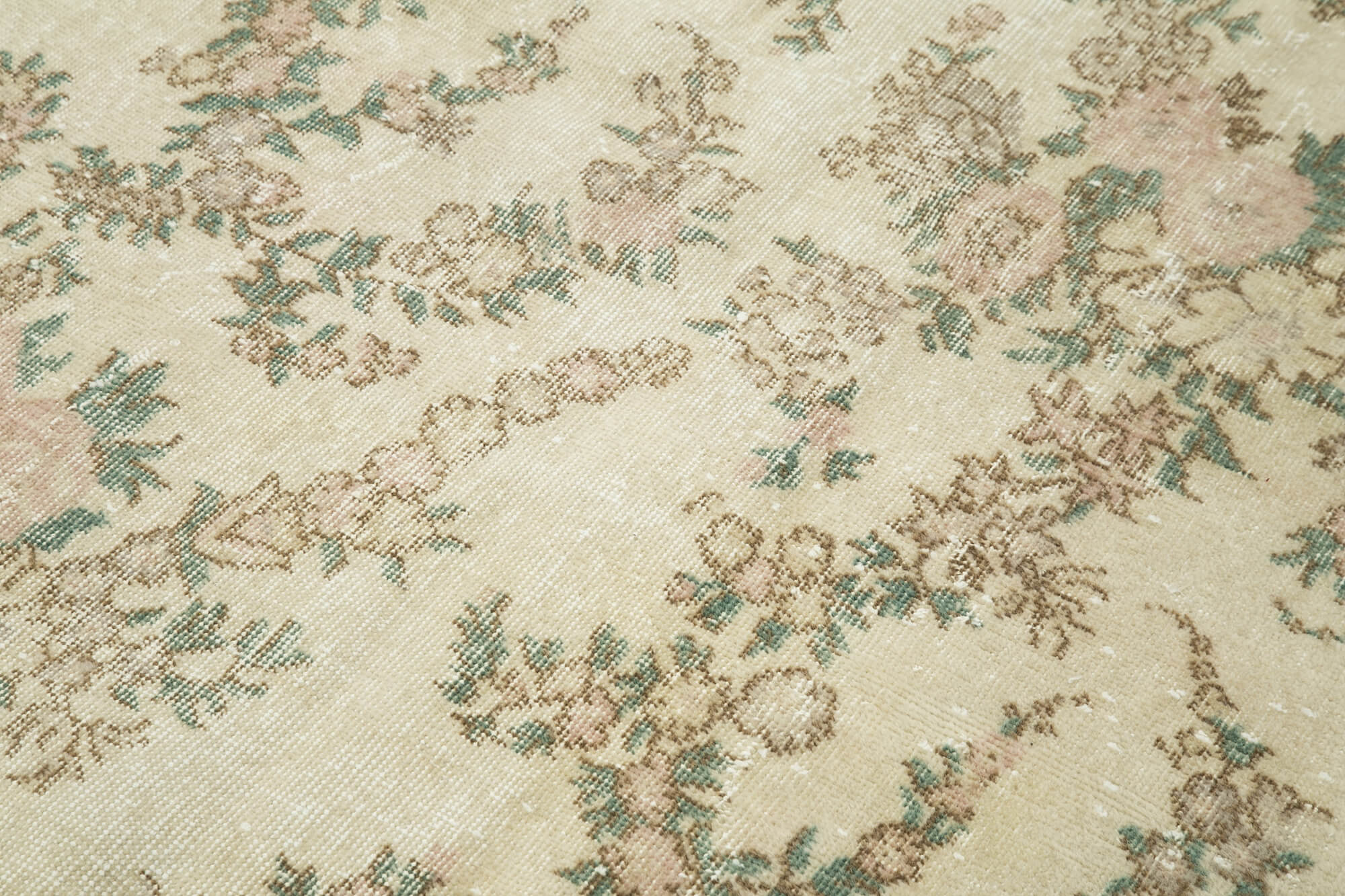Handwoven anatolian beige carpet 147 cm x 246 cm