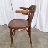 Chaise de salle à manger vintage en bois courbé : fauteuil style Thonet du milieu du siècle