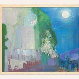 The moon, oil on plate