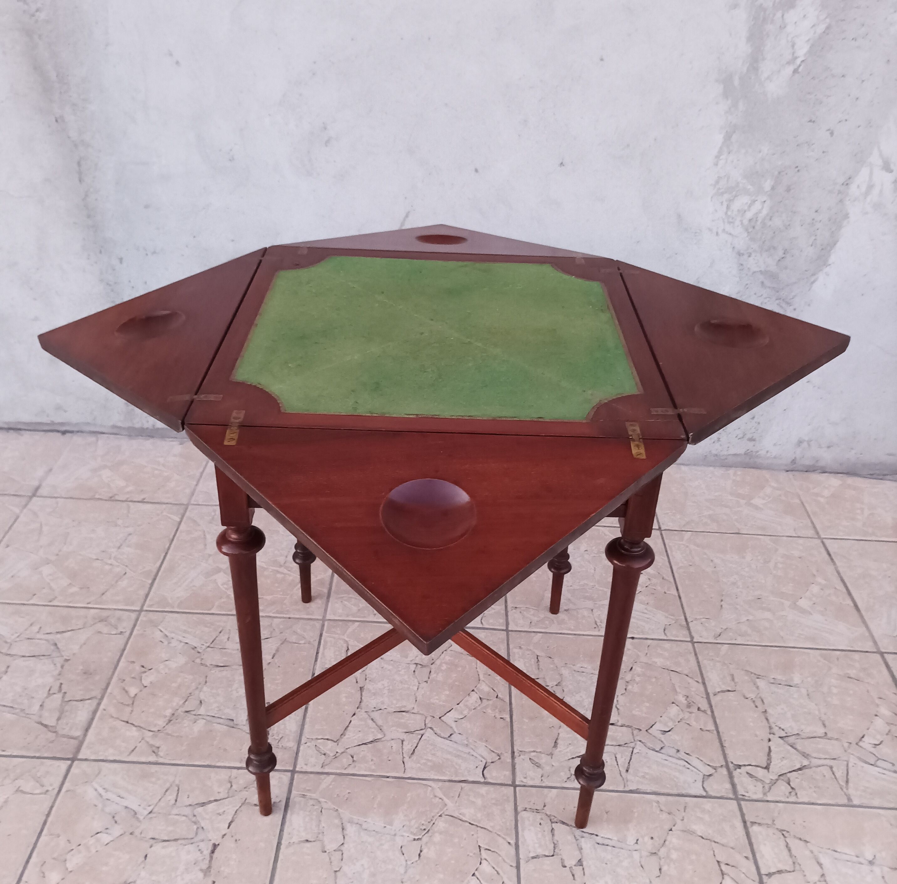 Game table in mahogany late 19th