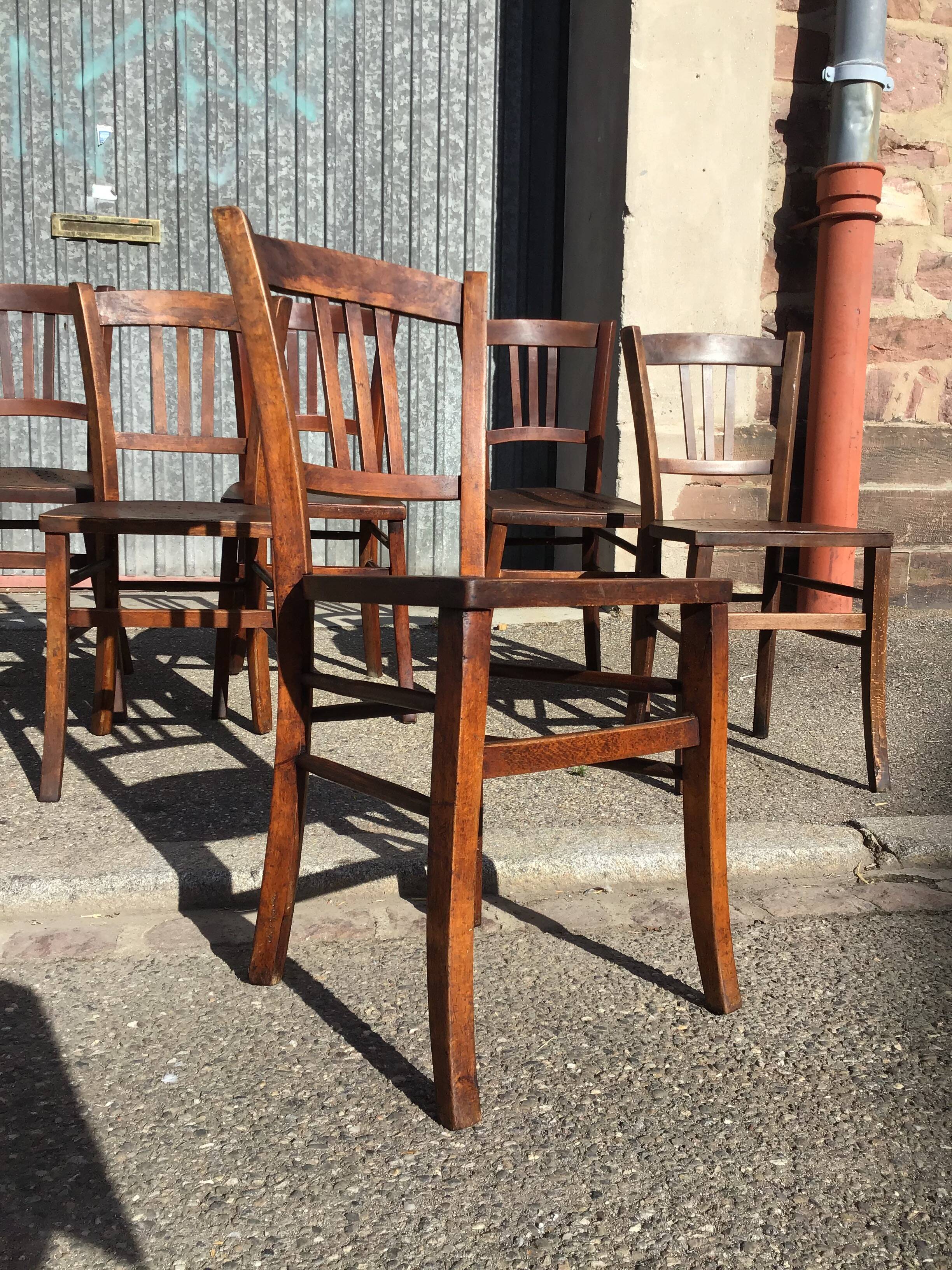 6 vintage bistro chairs 1950