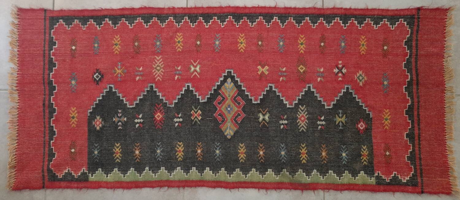 Soumak Kilim Rug 140 x 96 cm antique Handwoven Shahsavan