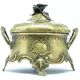 Rococo sugar bowl, silver-plated brass, Poland, early 20th century