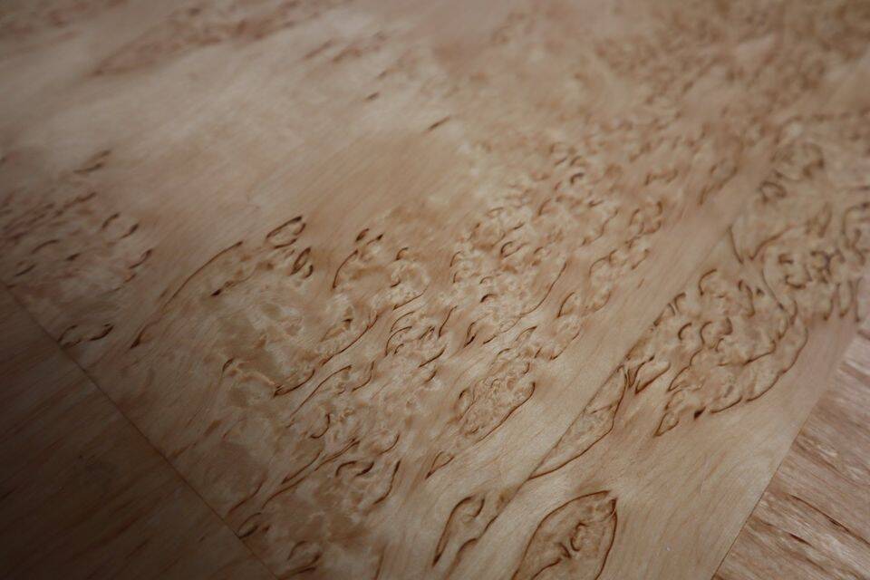 Vintage Scandinavian dining table made of Karelian birch