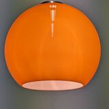 Orange opaline ball pendant light, 60s/70s