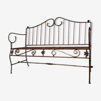 Handcrafted wrought iron garden bench