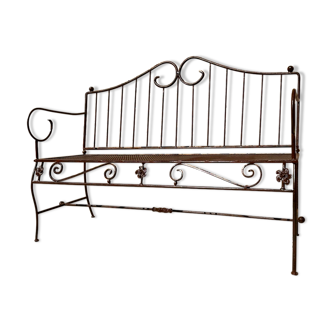 Handcrafted wrought iron garden bench